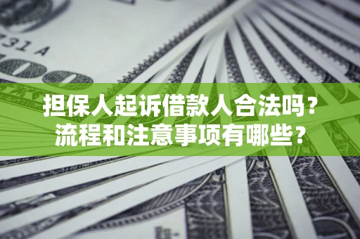 济南担保人起诉借款人合法吗？流程和注意事项有哪些？