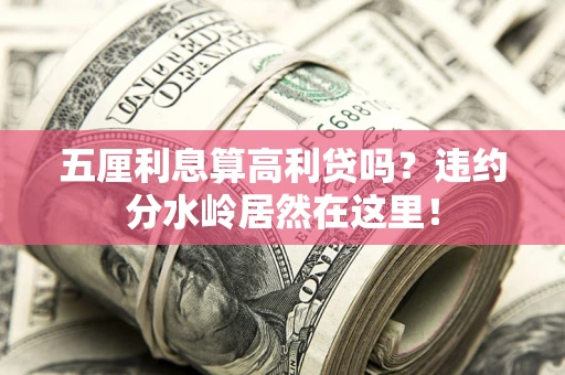 济南五厘利息算高利贷吗？违约分水岭居然在这里！
