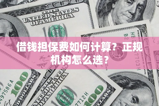 济南借钱担保费如何计算？正规机构怎么选？
