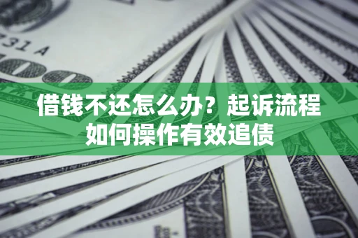 济南借钱不还怎么办？起诉流程如何操作有效追债